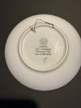 Source Unknown White Ceramic Decorative Plate with Green Marking
